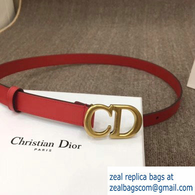 Dior Width 2cm Calfskin Saddle Belt Red with CD Buckle - Click Image to Close