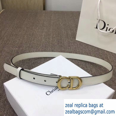 Dior Width 2cm Calfskin Saddle Belt White with CD Buckle
