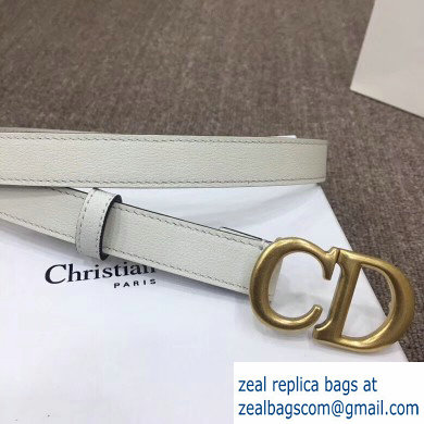 Dior Width 2cm Calfskin Saddle Belt White with CD Buckle