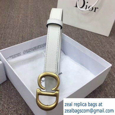 Dior Width 2cm Calfskin Saddle Belt White with CD Buckle - Click Image to Close