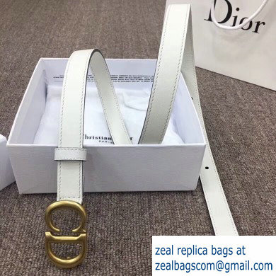 Dior Width 2cm Calfskin Saddle Belt White with CD Buckle