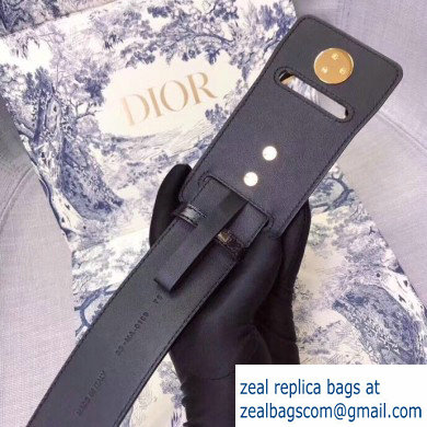 Dior Width 4.5cm 30 Montaigne Calfskin Belt Black/Gold