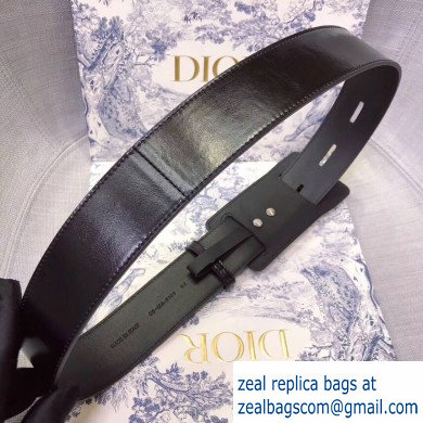 Dior Width 4.5cm 30 Montaigne Calfskin Belt Black/Silver - Click Image to Close