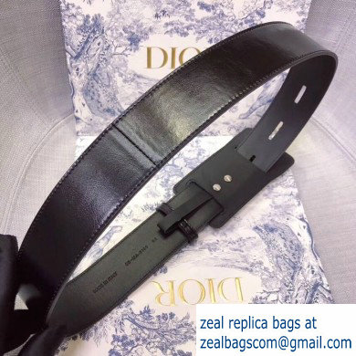 Dior Width 4.5cm 30 Montaigne Calfskin Belt Black/Silver