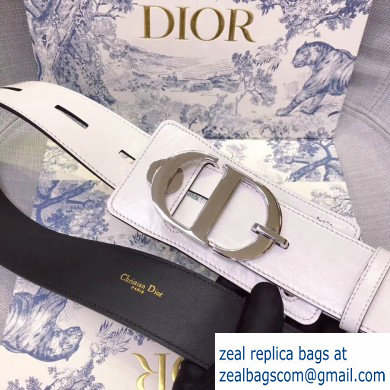 Dior Width 4.5cm 30 Montaigne Calfskin Belt White/Silver