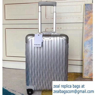 Dior x Rimowa Oblique Trolley Travel Luggage Bag Silver - Click Image to Close