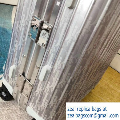Dior x Rimowa Oblique Trolley Travel Luggage Bag Silver - Click Image to Close
