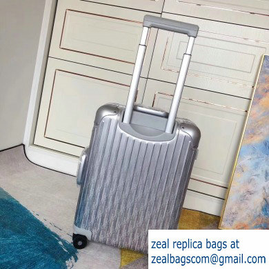 Dior x Rimowa Oblique Trolley Travel Luggage Bag Silver