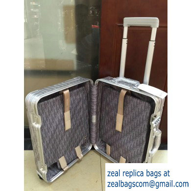 Dior x Rimowa Oblique Trolley Travel Luggage Bag Silver - Click Image to Close