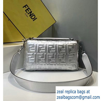 Fendi All-Over FF Motif Leather Large Baguette Bag silver 2019 - Click Image to Close