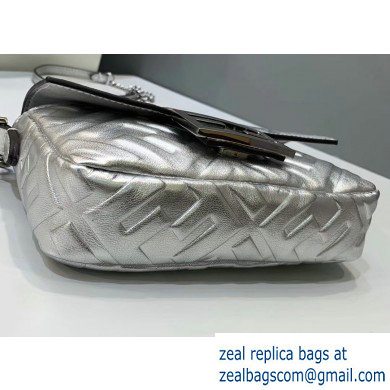 Fendi All-Over FF Motif Leather Mini Baguette Bag silver 2019 - Click Image to Close