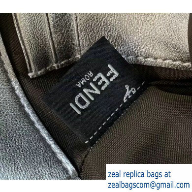 Fendi All-Over FF Motif Leather Mini Baguette Bag silver 2019