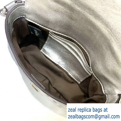 Fendi All-Over FF Motif Leather Mini Baguette Bag silver 2019 - Click Image to Close