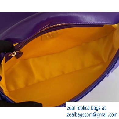 Fendi Embroidered Sequins Medium Baguette Bag Purple 2019