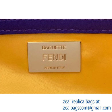 Fendi Embroidered Sequins Medium Baguette Bag Purple 2019 - Click Image to Close