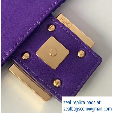 Fendi Embroidered Sequins Medium Baguette Bag Purple 2019 - Click Image to Close
