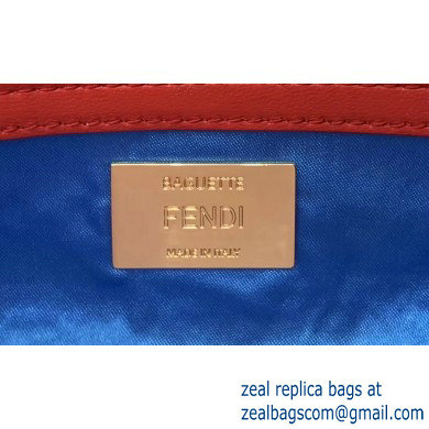 Fendi Embroidered Sequins Medium Baguette Bag Red 2019
