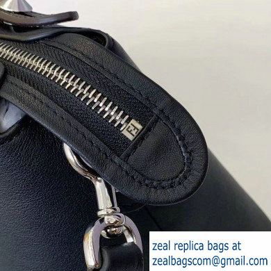 Fendi FF Motif Leather By The Way Medium Boston Bag Black