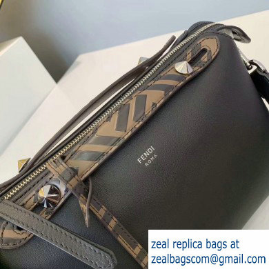 Fendi FF Motif Leather By The Way Medium Boston Bag Black