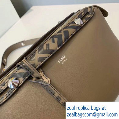 Fendi FF Motif Leather By The Way Medium Boston Bag Coffee