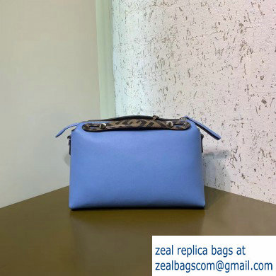 Fendi FF Motif Leather By The Way Medium Boston Bag Sky Blue