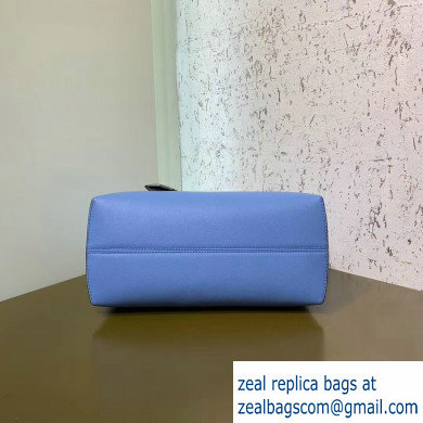 Fendi FF Motif Leather By The Way Medium Boston Bag Sky Blue