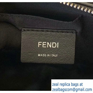 Fendi FF Motif Leather By The Way Mini Boston Bag Black