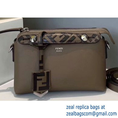 Fendi FF Motif Leather By The Way Mini Boston Bag Coffee - Click Image to Close