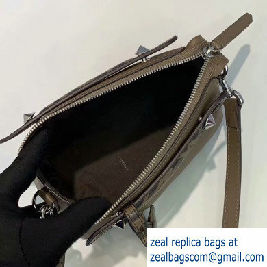 Fendi FF Motif Leather By The Way Mini Boston Bag Coffee - Click Image to Close