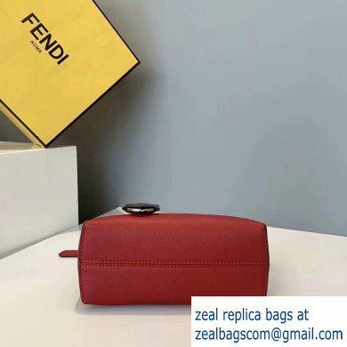 Fendi FF Motif Leather By The Way Mini Boston Bag Red