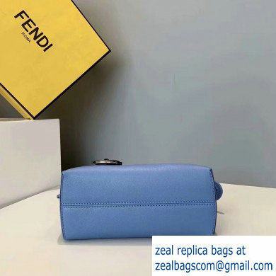 Fendi FF Motif Leather By The Way Mini Boston Bag Sky Blue