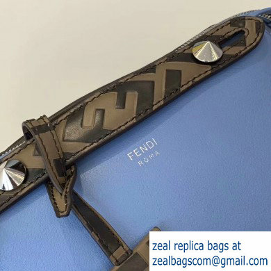Fendi FF Motif Leather By The Way Mini Boston Bag Sky Blue - Click Image to Close