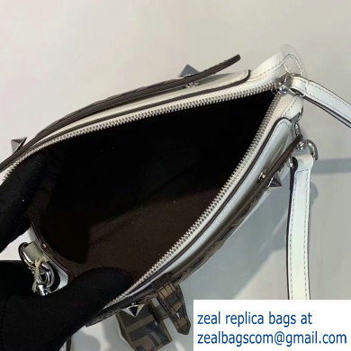 Fendi FF Motif Leather By The Way Mini Boston Bag White - Click Image to Close