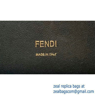 Fendi Geometric Glossy Vintage Suede and Leather Kan U Medium Bag Black 2019