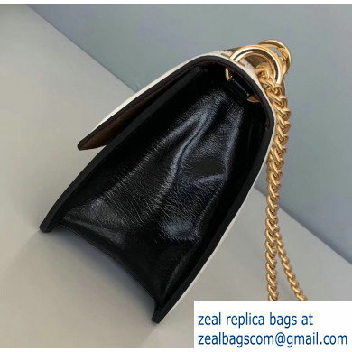 Fendi Geometric Glossy Vintage Suede and Leather Kan U Mini Bag Brown/White/Black 2019