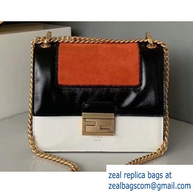 Fendi Geometric Glossy Vintage Suede and Leather Kan U Mini Bag Red/Black/White 2019 - Click Image to Close