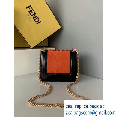 Fendi Geometric Glossy Vintage Suede and Leather Kan U Mini Bag Red/Black/White 2019