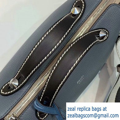 Fendi Grained Leather By The Way Medium Boston Bag Baby Blue - Click Image to Close