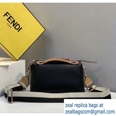 Fendi Grained Leather By The Way Medium Boston Bag Black