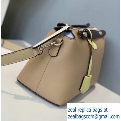 Fendi Leather By The Way Medium Boston Bag Beige/Coffee/Yellow