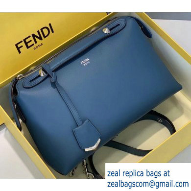 Fendi Leather By The Way Medium Boston Bag Blue