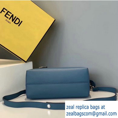 Fendi Leather By The Way Medium Boston Bag Blue