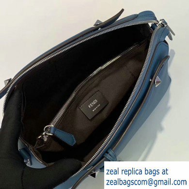 Fendi Leather By The Way Medium Boston Bag Blue