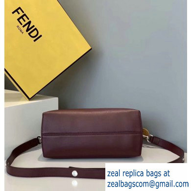 Fendi Leather By The Way Medium Boston Bag Burgundy