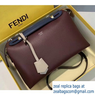 Fendi Leather By The Way Medium Boston Bag Burgundy