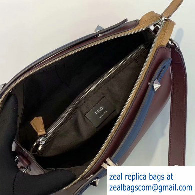 Fendi Leather By The Way Medium Boston Bag Burgundy