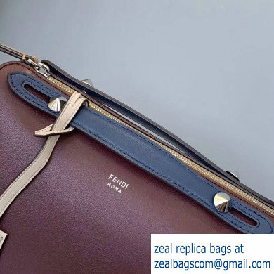 Fendi Leather By The Way Medium Boston Bag Burgundy