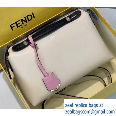 Fendi Leather By The Way Medium Boston Bag Creamy