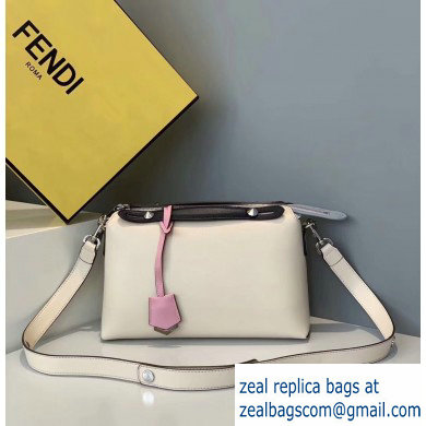 Fendi Leather By The Way Medium Boston Bag Creamy