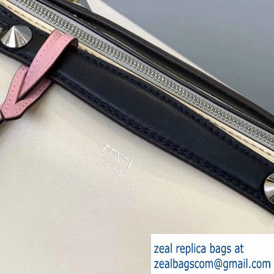 Fendi Leather By The Way Medium Boston Bag Creamy